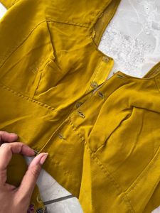 Mustard Sari with Intricate Embroidery