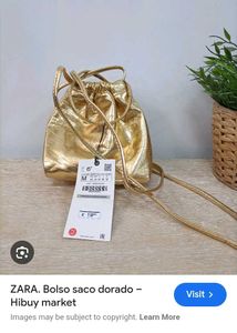 Zara Gold Drawstring Bag