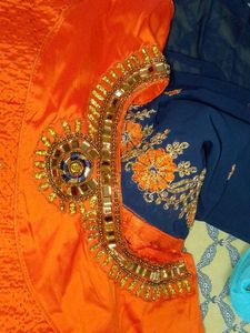 Orange Embellished Party Top
