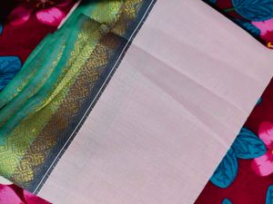 Elegant pink cotton Ethnic saree