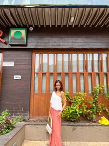 Coral Palazzo With Side Slits