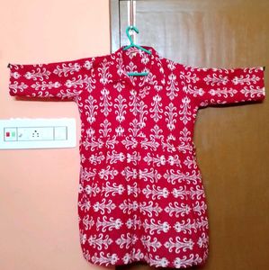 Red & White Patterned Tunic