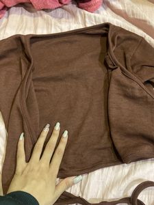 Brown Wrap Around Tie Up Top🤎💒(super Cute)