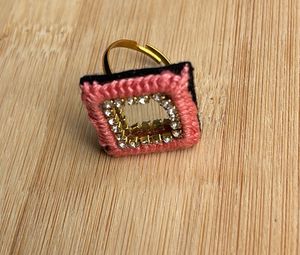Adjustable Handmade Mirrorwork Ring