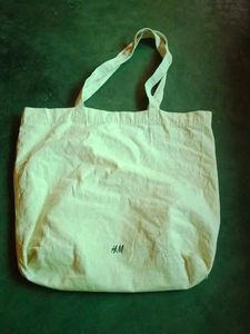 H&M Beige Canvas Tote Bag