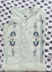 Embroidered Green Kurta
