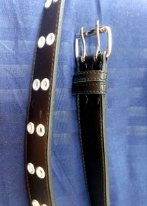 Black Belt with Eyelet Detail