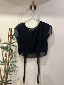 Cute Black Sheer Top