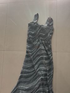 Elegant Silver Maxi Dress