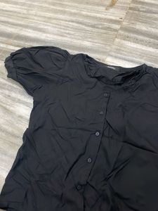 Black Puff Sleeve Top