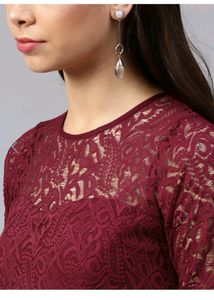 Athena Burgundy Lace Maxi Dress