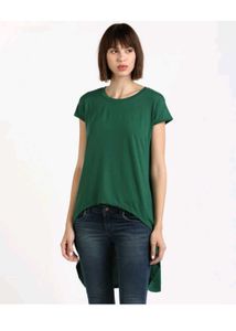 AND Cusual Regular Sleeves Solid Green Tunic