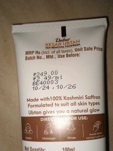 Dabur Kesar Ubtan Tan Removal Facewash
