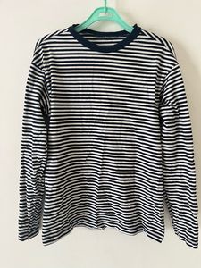 H&amp;M Black&amp;blue Line Full Sleeve T-shirt Men&amp;women