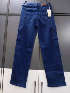 321. Blue Cargo Jeans for Women