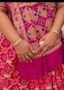 Pink Bandhni Saree