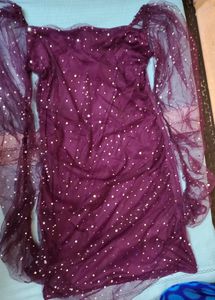 A Beautiful Dark Purple Party Wear Bodycon Dress