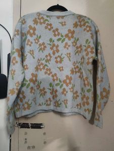 Floral Print Pullover Sweater