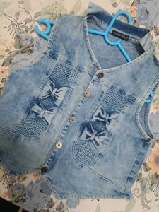 Blue Denim Crop Shrug