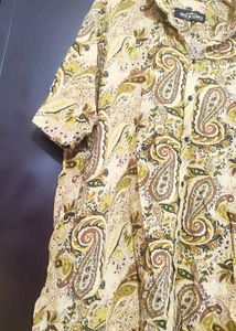Olive Color Printed Top Like Shirt For 44 Bust
