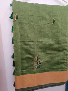 Green Cotton Saree