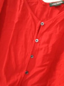 Red Button-Down Cami Top