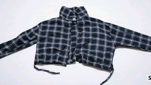 Plaid Crop Top Shirt for women (M)size