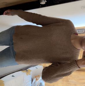 Cozy Brown Knit Sweater