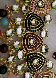 Multicolor Stone Necklace Set(Complementary Ring)