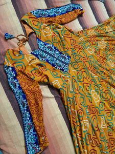 Bandhani Print Georgette Zardozi Embroidery Kurta