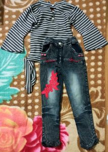 Girl Top And Pant + One T-shirt 4 to 6 Years