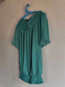Green Sheer Chiffon Blouse