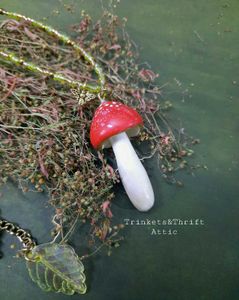 Magical Forest Clay Mushroom beaded necklace