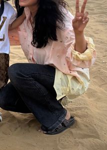 Embellished Oversized Button-Down