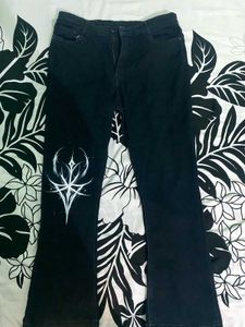Bootcut Jeans With Handmade Design.