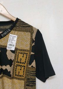 Trebdy New Paris Print Tee For Women