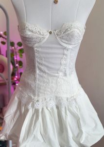 Vintage White Lace Corset Dress