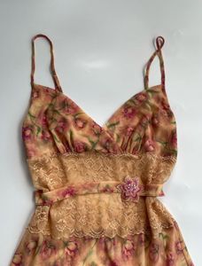 Floral Lace Trim Slip Dress