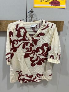 Patterned V-Neck Top