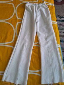 white Flared Pants