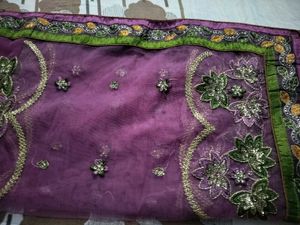 Beautiful Saree In Purple 💜 Colour