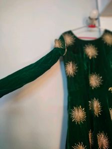 Velvet Bottle Green Gown Purchased From Lajpat
