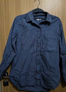 Striped Button-Down Shirt Oversized