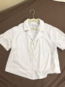 H&M White Button-Up Top