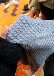 High Neck Grey Body Hugging Sweater