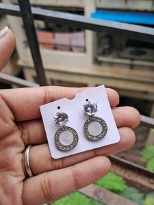 Sparkling Circle Drop Earrings