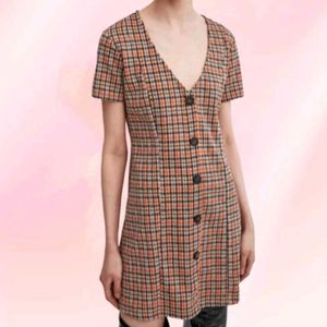 Zara Vintage Tweed Plaid Mini Dress
