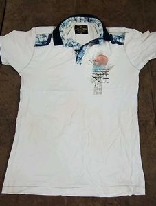 Stylish White Polo T-Shirt