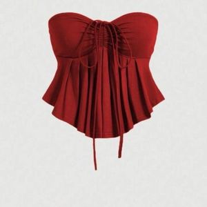 Red Ruffled Tube Top