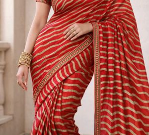 Elegant Striped Saree